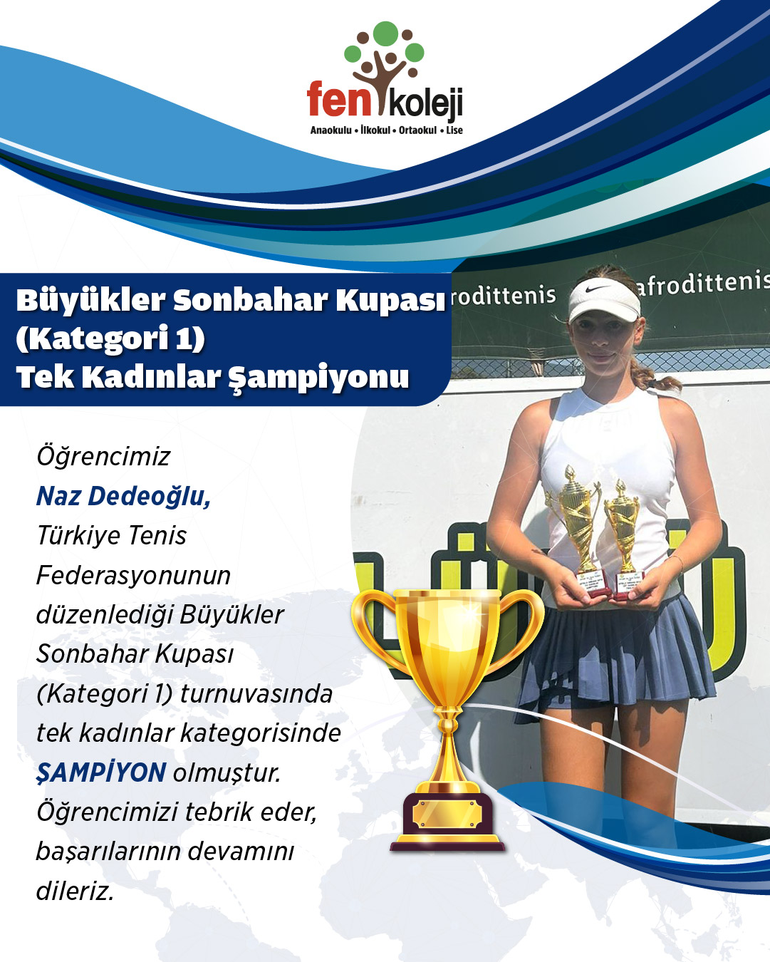 Lise Öğrencimiz Şampiyon Naz!